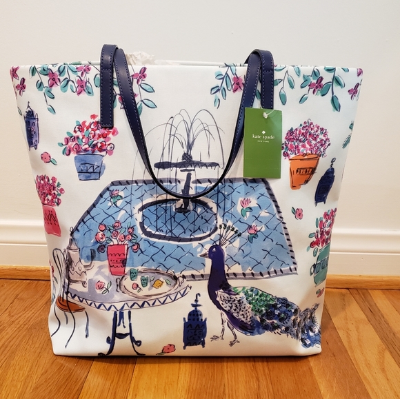 kate spade Handbags - Full Plume Bon Shopper In French Navy Tote
